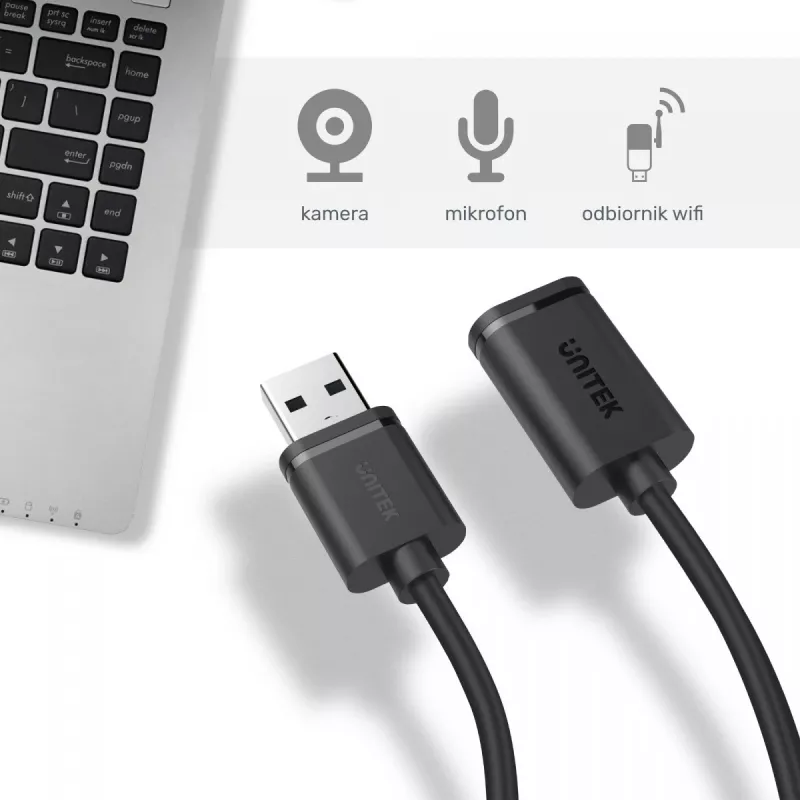 Cavo USB UNITEK Y-C447GBK 0,5 m USB 2.0 nero