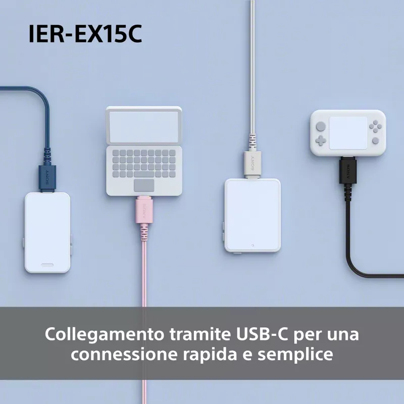Sony IER-EX15C Cuffie con filo In-Ear Chiamate/Musica USB Type-C Rosa