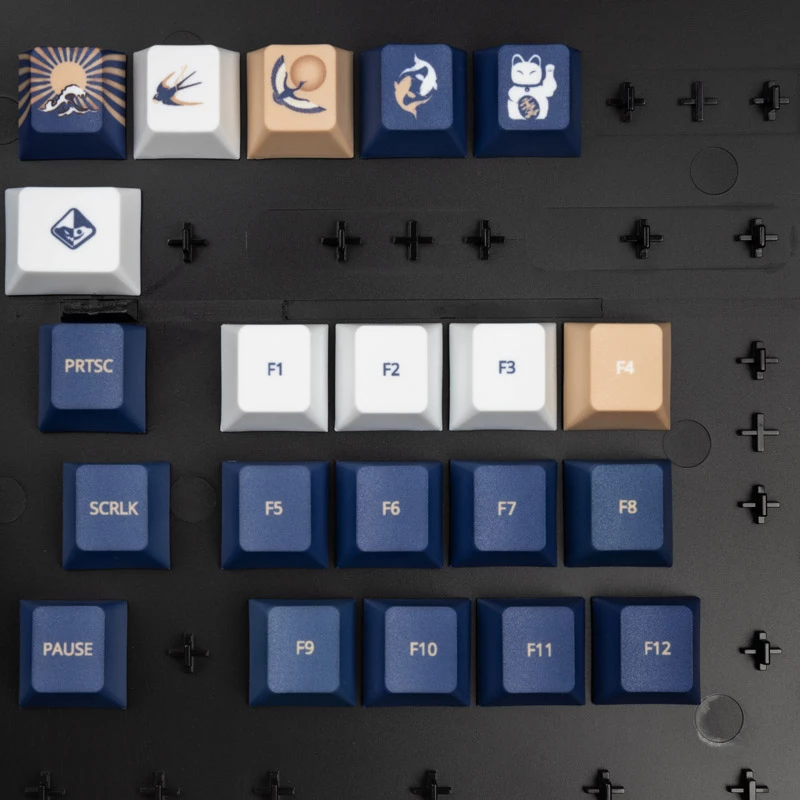 Set di keycap Traitors UKIYO-E PBT layout US – 108 tasti, serigrafia dye-sub