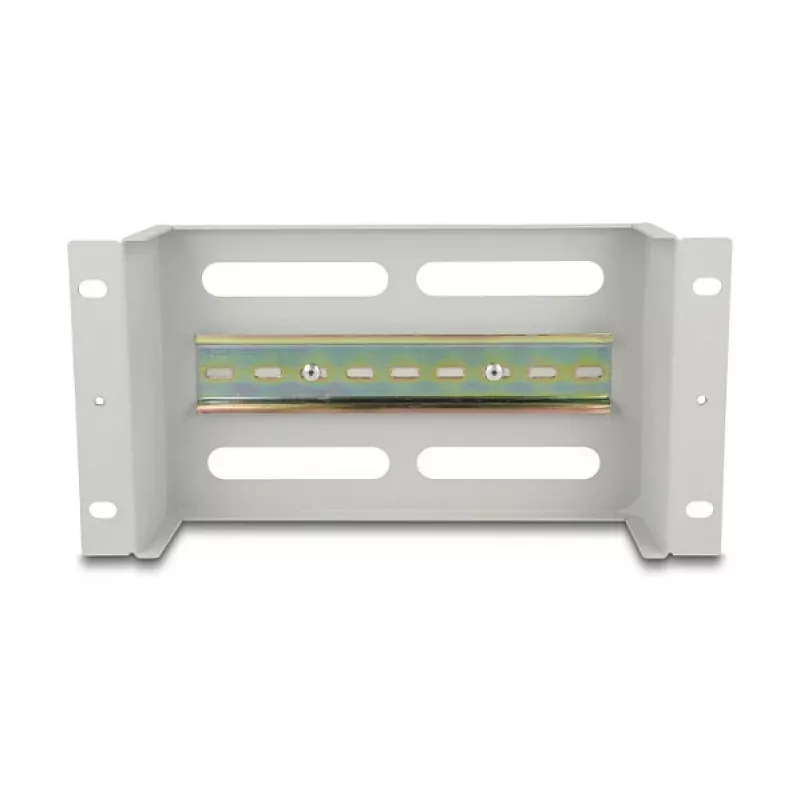 Delock 67319 Barra per interruttori automatici da 10" con copertura e guida DIN, 3U, metallo, grigio