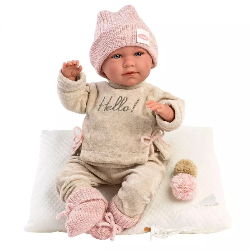 Bambola neonata Mimi che piange con cuscino 42 cm