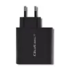 Qoltec 51716 caricabatterie da parete 63 W, USB-C PD + USB QC 3.0, 5-20 V 1,5-3 A, nero