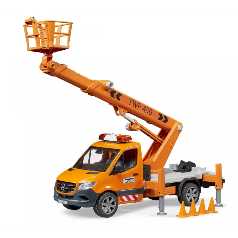 Veicolo BRUDER MB Sprinter piattaforma di lavoro età consigliata 3+