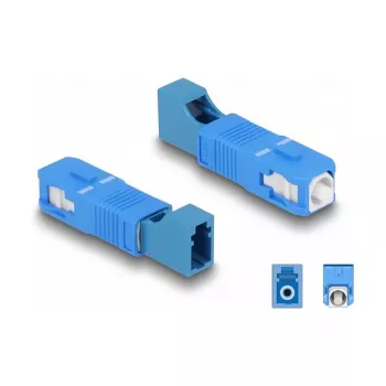 Accoppiatore ibrido in fibra ottica DeLOCK SC Simplex maschio su LC Simplex femmina blu