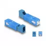 Accoppiatore ibrido in fibra ottica DeLOCK SC Simplex maschio su LC Simplex femmina blu