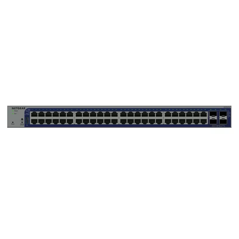 Switch Gigabit Ethernet gestito Netgear GS752TX, 48x RJ-45 10/100/1000, supporto 10G, rack 1U, grigio