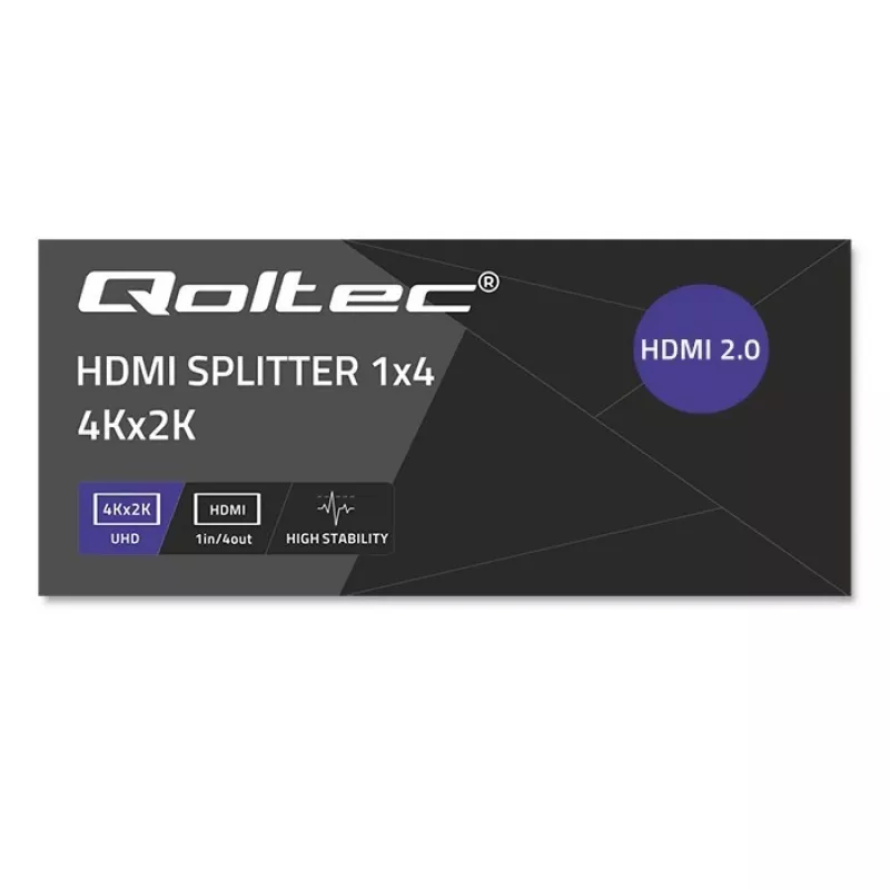 Qoltec 51799 Splitter HDMI attivo 4 x HDMI 4K x 2K | 6 Gb/s | 60 Hz