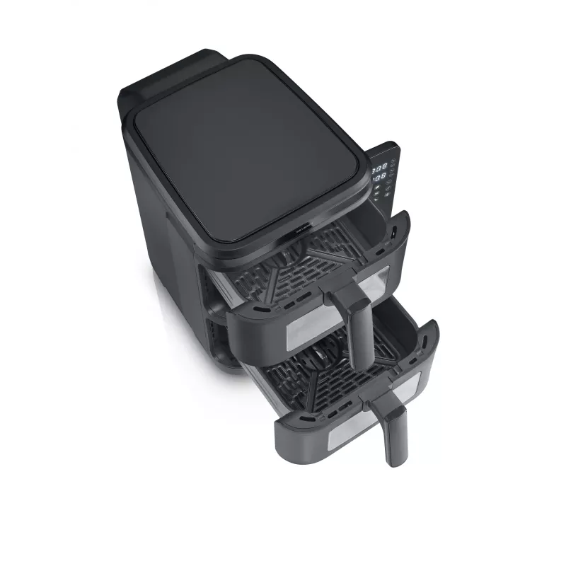 Friggitrice SEVERIN FR 2468 S-Fry Duo Stack 2-in-1 capacità di cottura, design a doppio cestello
