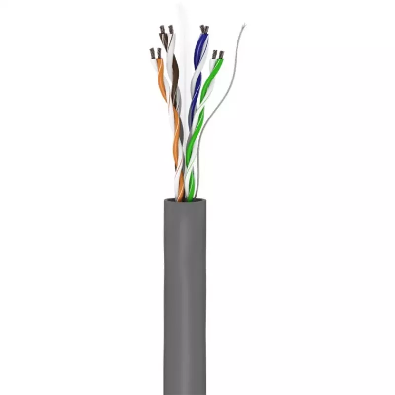Cavo di rete Wentronic Goobay CAT 6, U/UTP, grigio, 100 m - CCA, AWG 24/7 (treccia), PVC (93884)