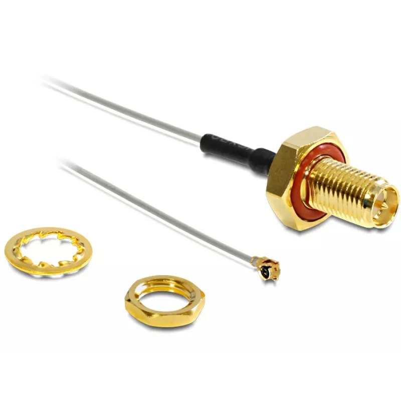 Cavo di segnale DeLOCK 88458 0,1 m nero oro grigio rosso argento