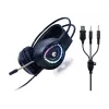 Gembird GGS-UMGL4-01 Phantom kit gaming 4 in 1 retroilluminato (tastiera, mouse, cuffie, tappetino per mouse), cablato USB, layout US, nero
