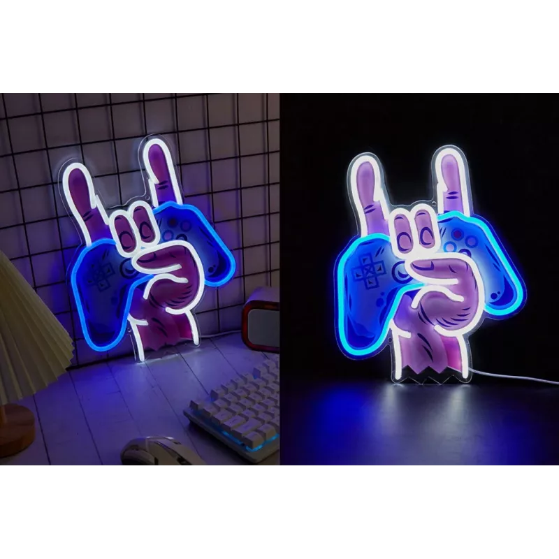 Neon Lights MANTA SNL109MT mano con gamepad insegna neon, illuminazione LED decorativa per setup gaming