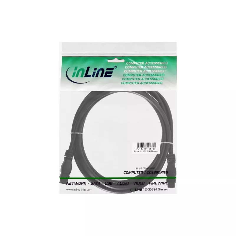 Cavo FireWire 800 InLine 39902 1,8 m connettore maschio/connettore maschio nero
