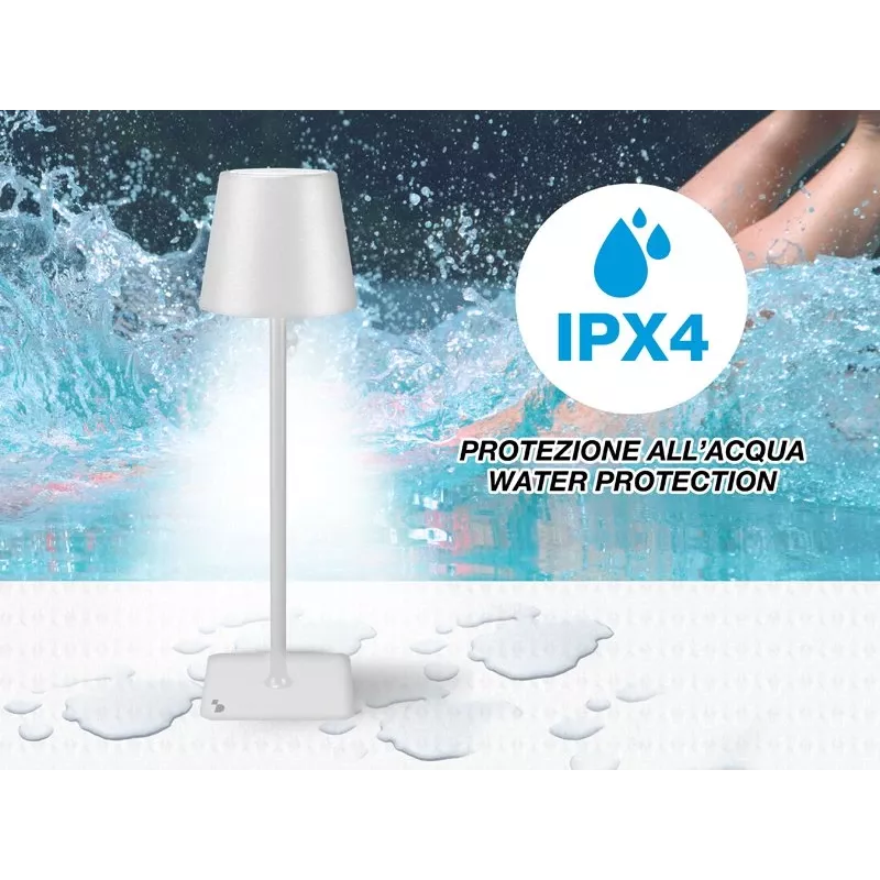 Beper P201UTP112 lampada da tavolo ricaricabile, controllo touch, 2 W, 2000 mAh, bianca