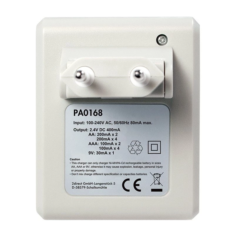 Caricabatterie per Ni-MH / Ni-Cd AA / AAA / 9V