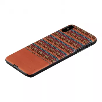Custodia per cellulare man and wood per iPhone X/XS — motivo a quadri marrone con accenti neri
