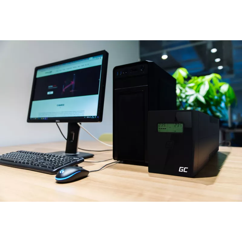 Green Cell UPS01LCD gruppo di continuità Line-Interactive 0,6 kVA 360 W 2 prese