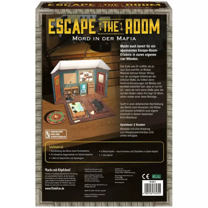 Escape the Room - Omicidio nella mafia, gioco da tavolo