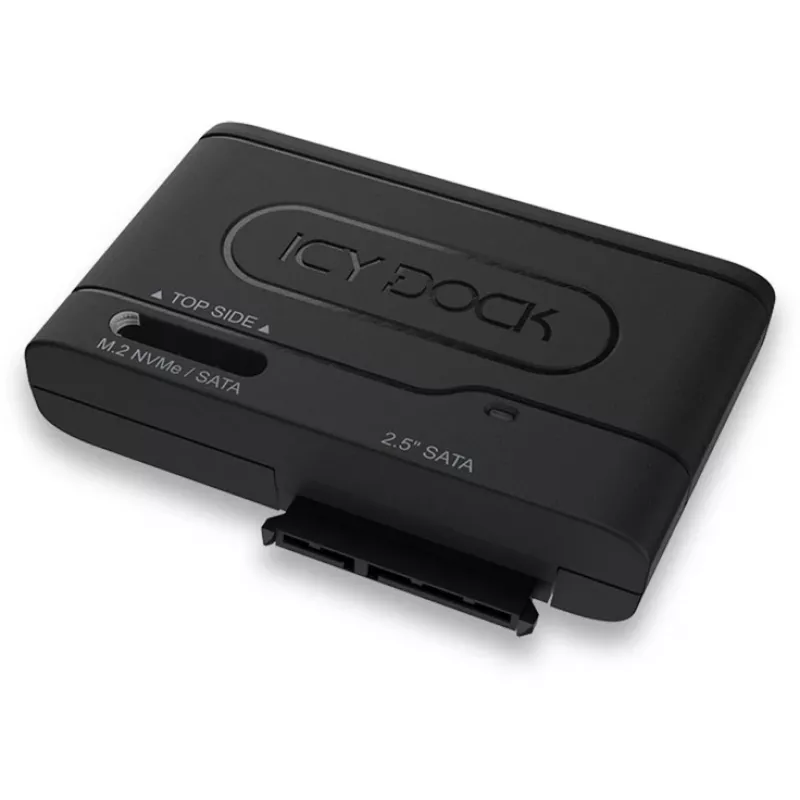 ICY DOCK EZ-Adapter MB104U-1SMB - controller di memoria - 2.5, M.2 (6,4 cm) - M.2 Card (PCIe NVMe & SATA) / SATA SSD - USB 3,2 (Gen 2) - nero (MB104U