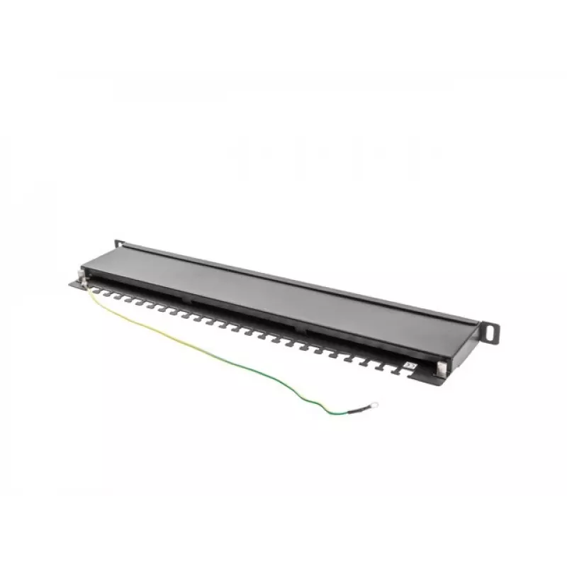 Patch panel LANBERG PPS5-0024-B 24 porte CAT5e, metallo, 0,5 U, 445×99×22,3 mm, nero