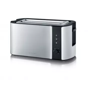 Tostapane automatico a fessura lunga AT 2590 (acciaio inox/nero, 1.400 Watt, per 4 fette di pane tostato)