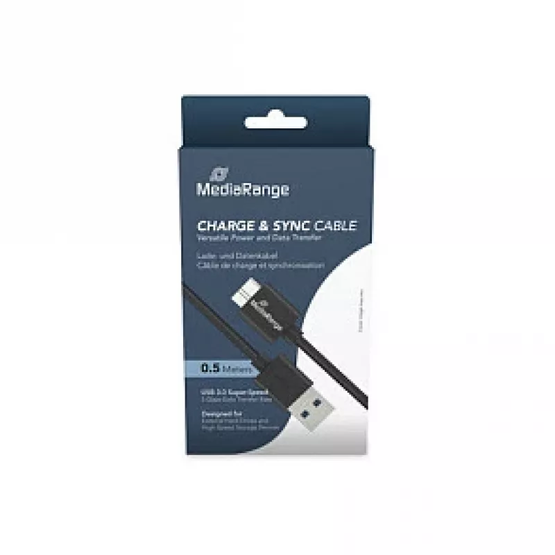 Cavo di ricarica e sincronizzazione USB-A a Micro-B USB 3.0 MediaRange MRCS239 — 50 cm, 5 Gbit/s, 5 W, nero