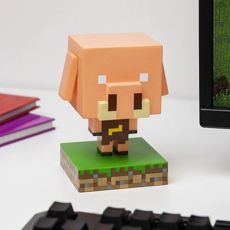 Lampada da tavolo Paladone Icon Light PP14431MCF Piglin LED, decorativa in design gaming