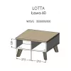 Tavolino Cama LOTTA 60 bianco/rovere Sonoma