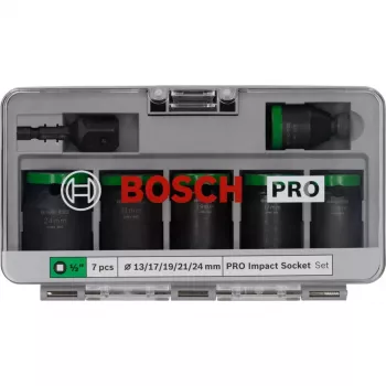 Set di bussole Bosch Powertools PRO 1/2 pollice 7 pezzi nero