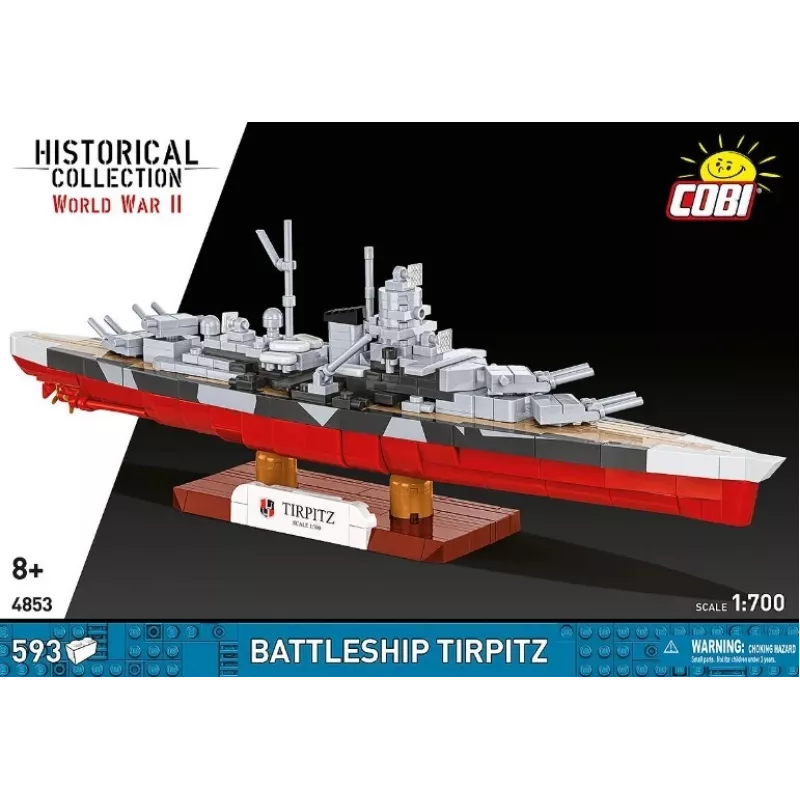 Set da costruzione Cobi corazzata Tirpitz modello con 593 pezzi, in scala e con caratteristiche da esposizione