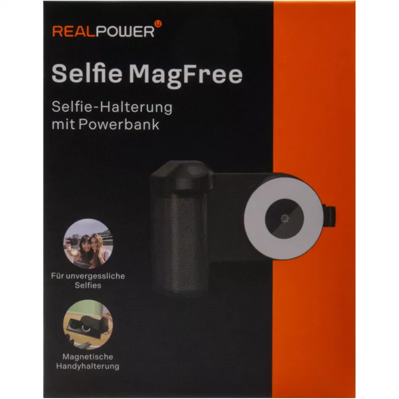 Luce selfie RealPower Selfie MagFree LED nero bianco ABS PU