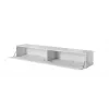 Supporto TV cama meble SLIDE 200 — 2000×400×300 mm, piano in MDF bianco lucido, struttura bianca
