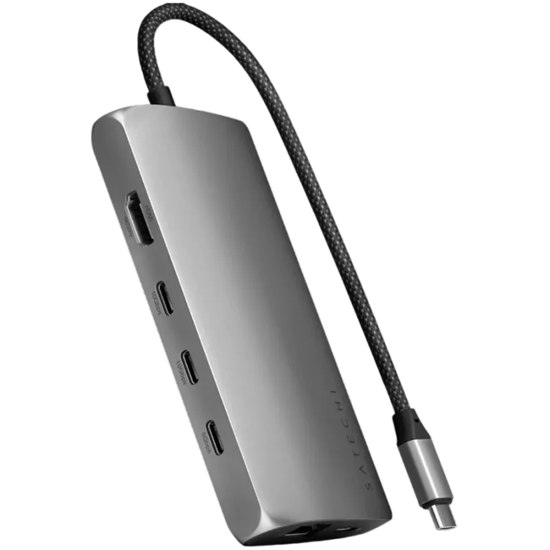 Adattatore multiporta USB-C Satechi 8K con Ethernet V3 space grey (ST-P8KEM)