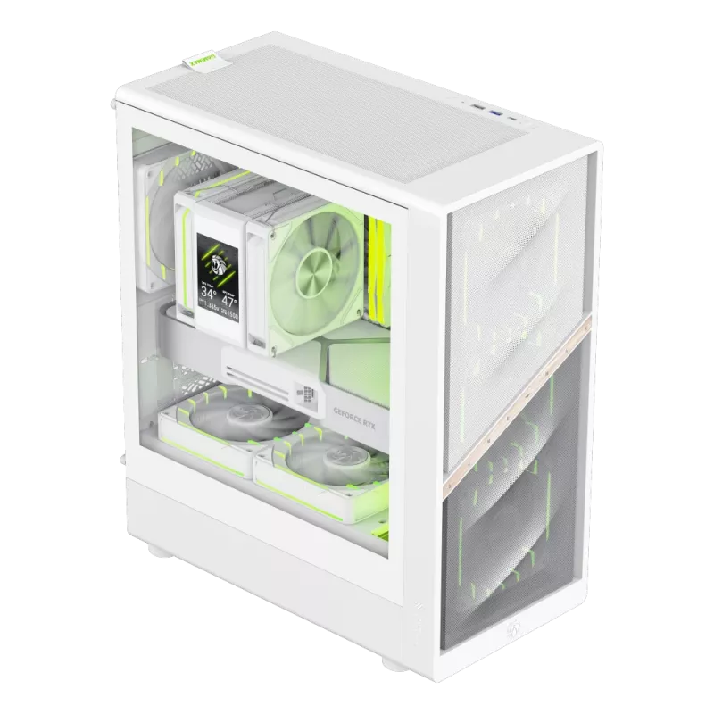 Case Gamemax | AERIS 330 MW | bianco | Mini-Tower | alimentatore non incluso
