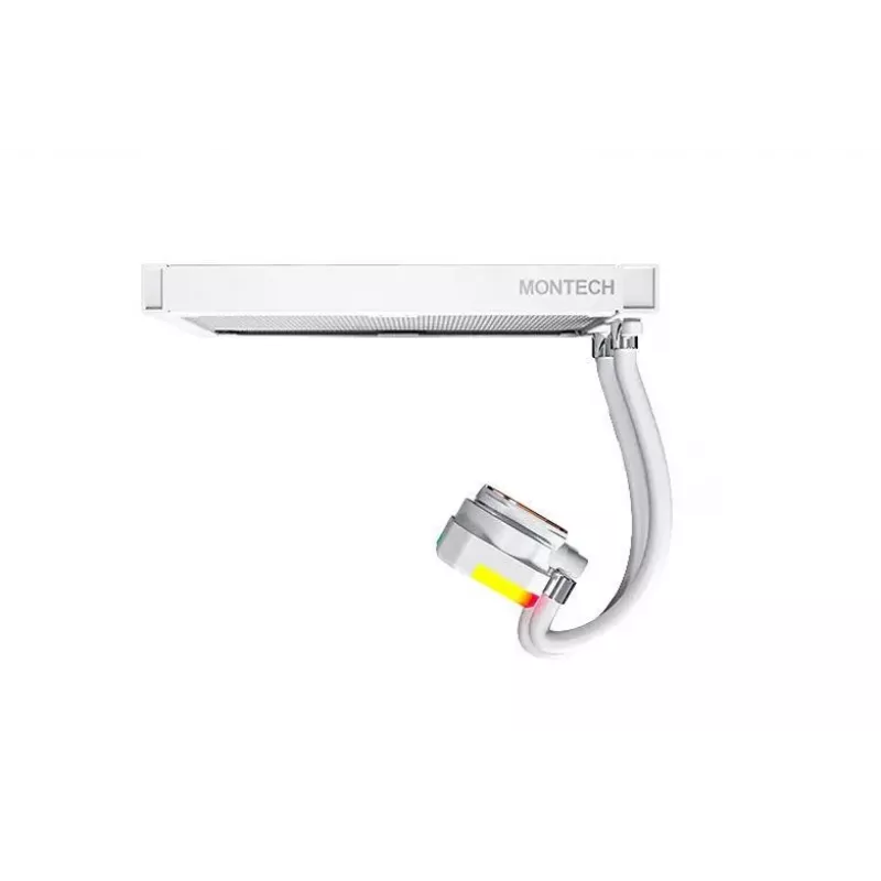 Dissipatore liquido AIO Montech Hyper Flow ARGB 240 mm bianco — radiatore 240 mm, illuminazione ARGB, versione bianca