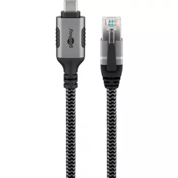 Goobay 70755 cavo USB-C a RJ45 Ethernet CAT 6 per connessione internet cablata stabile con router/modem/switch di rete/sostituisce adattatore USB a RJ45 / 1