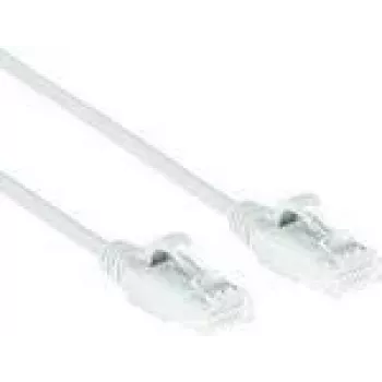 ACT bianco 10 metri LSZH U/UTP CAT6 cavo patch Slimline per data center, protezione del fermo con connettori RJ45