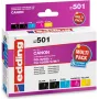 edding cartucce d'inchiostro EDD-501 2x nero, ciano, magenta, giallo compatibili con Canon PGI-525 BK,
