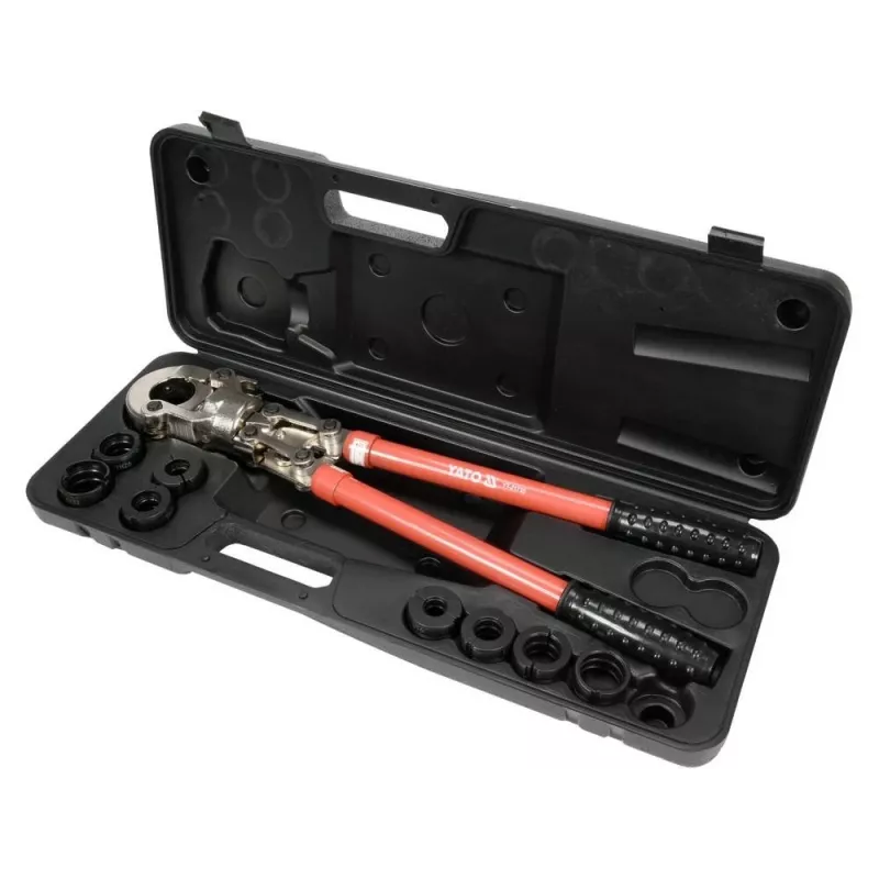 Yato PEX-AL-PEX pinza crimpatrice manuale con set da 8 ganasce