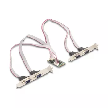Scheda di interfaccia RS-232 interna DELOCK 95278 — host Mini PCI Express, 4× uscite RS-232, FIFO 256 B, 30×51×10 mm