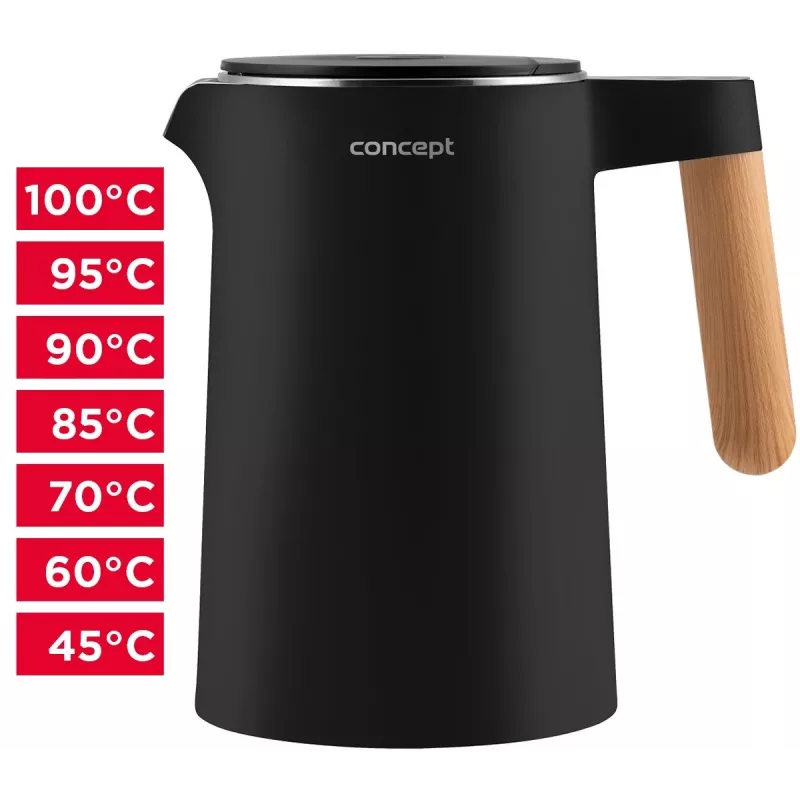 Bollitore a doppia parete 1,5 L Concept nero RK 3301