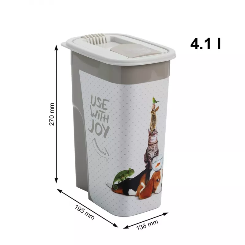 Contenitore per crocchette rotho Flo beige-marrone plastica 4,1 L, altezza 270 mm