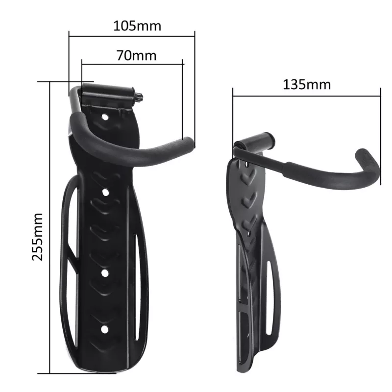Portabici da parete MACLEAN MC-432, supporto verticale per bici, larghezza regolabile, carico max. 30 kg, nero