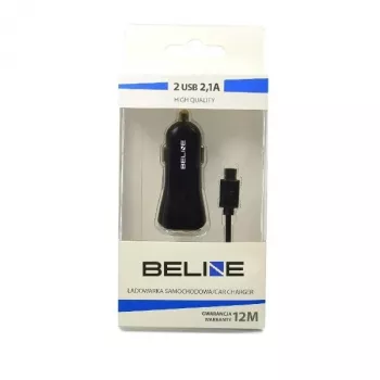 Caricabatterie da auto 2xUSB + USB-C 2,1A nero
