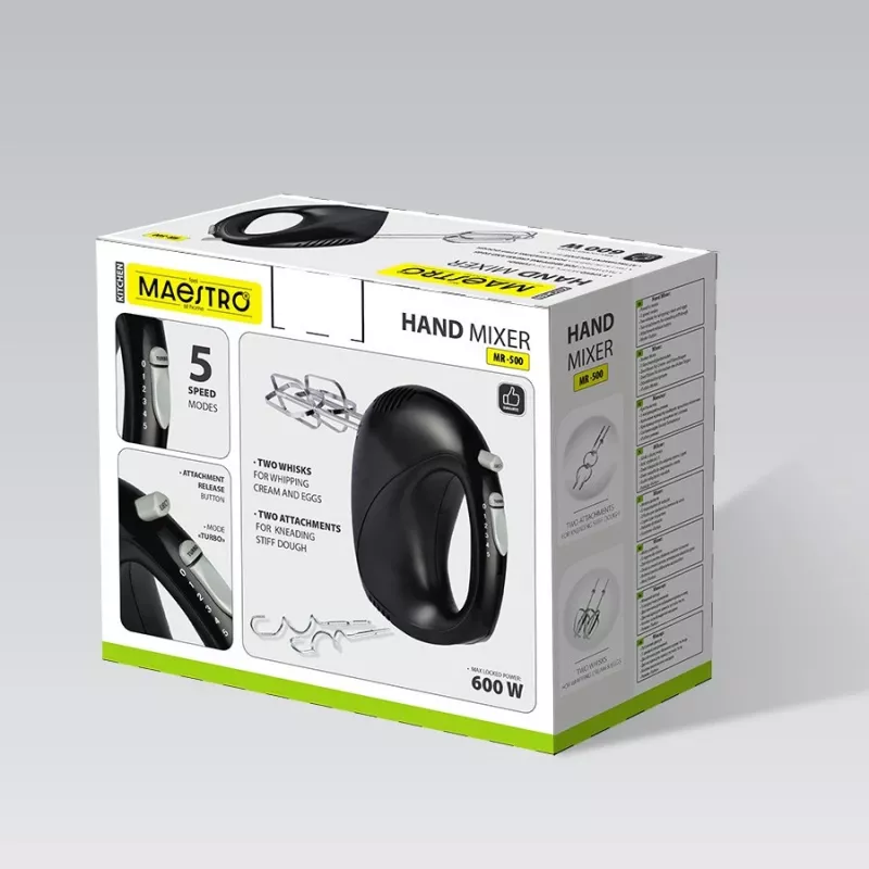 Frullatore a mano Maestro MR-500, nero – frullatore a mano, modello MR-500