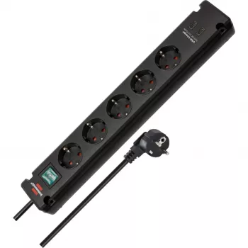 Multipresa Brennenstuhl Bremounta, 5 prese, 2x USB-C, 3 m, nera