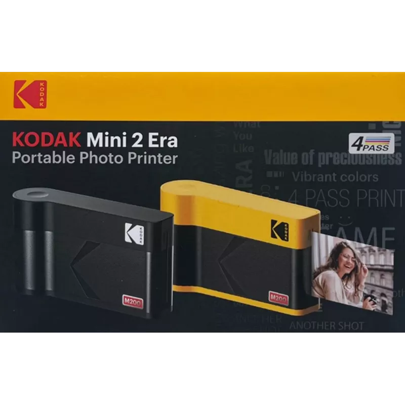 Fotocamera istantanea Kodak Mini 2 Era nero — fotocamera istantanea compatta, stampa a colori