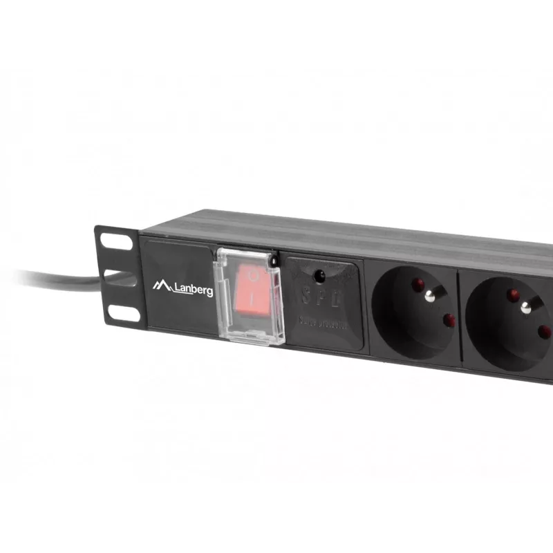 LANBERG PDU-07E-0200-IEC-BK PDU 1U 10A 7 prese francesi 2m nero