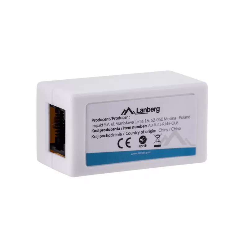 Lanberg AD-RJ45-RJ45-OU6 giunto RJ45 Cat.6 UTP, bianco