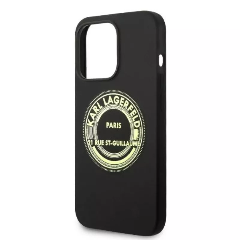Karl Lagerfeld Soft Cover Silicone RSG Black per Apple iPhone 14 Pro KLHCP14LSRSGRCK